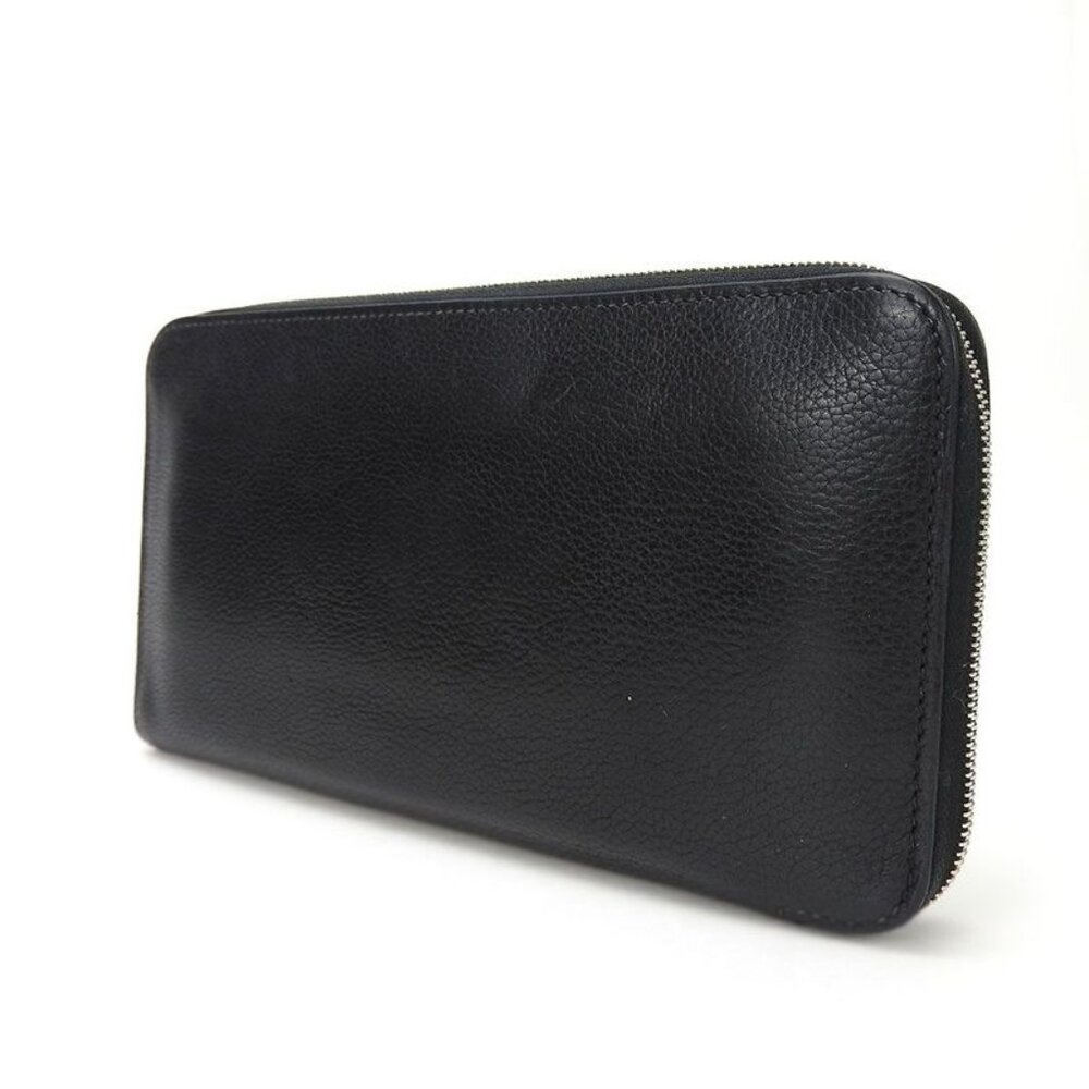 Hermes Round Zipper Long Wallet Azapplong Classiccles Zarj Engraved Silverhardw